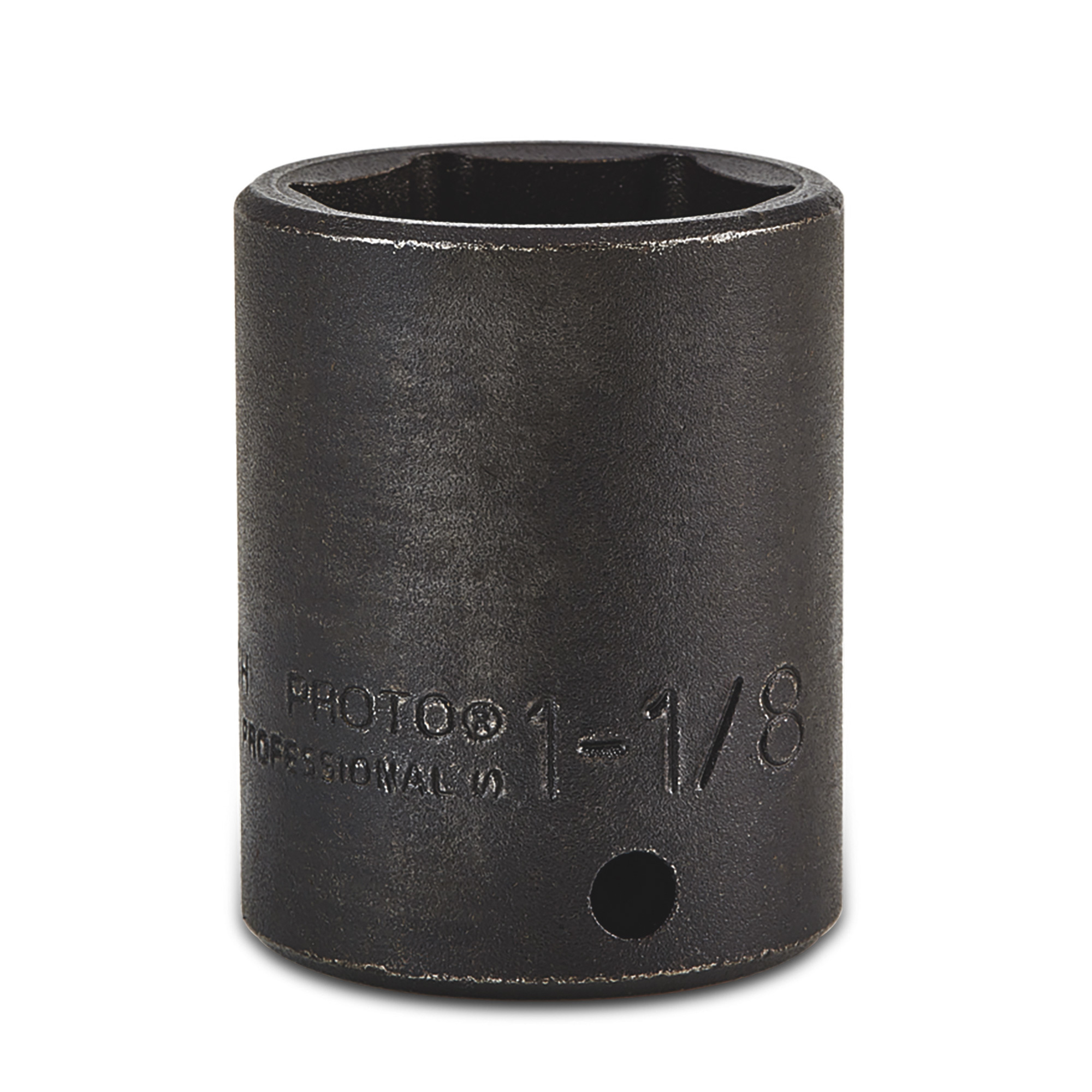 Proto 1/2in. Drive, 1 1/8in. SAE Impact Socket, 6-Point, Black Oxide Finish, Model# J7436H